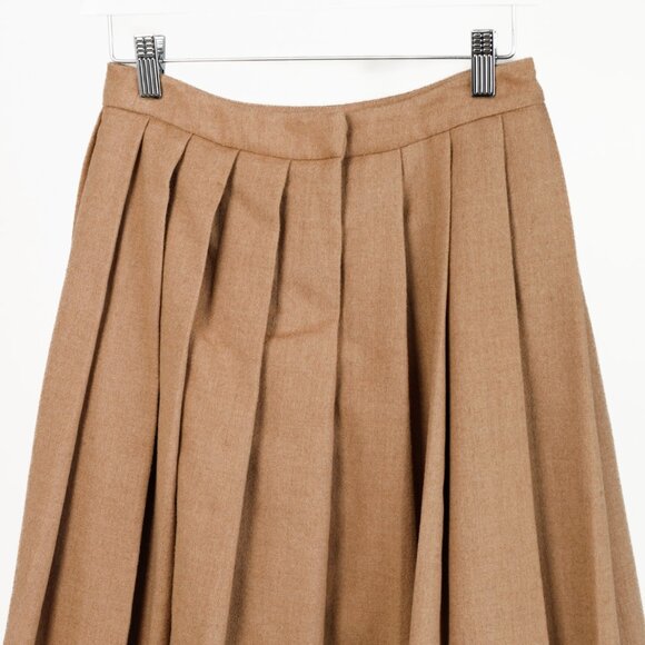 *SOLD* Miu Miu 2007 Tan Wool Pleated Skirt - Picture 3 of 10